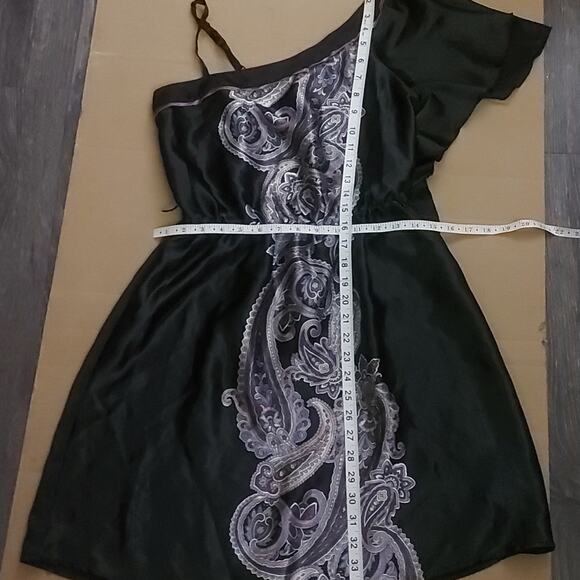 BCX One Shoulder Paisley Print Dress Purple/ Black S Bohon Castlecore  Fairycore - Picture 7 of 10